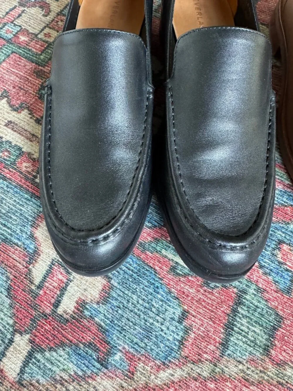 TWO PAIRS Everlane Womens The Modern Loafer Black and Camel 10.5